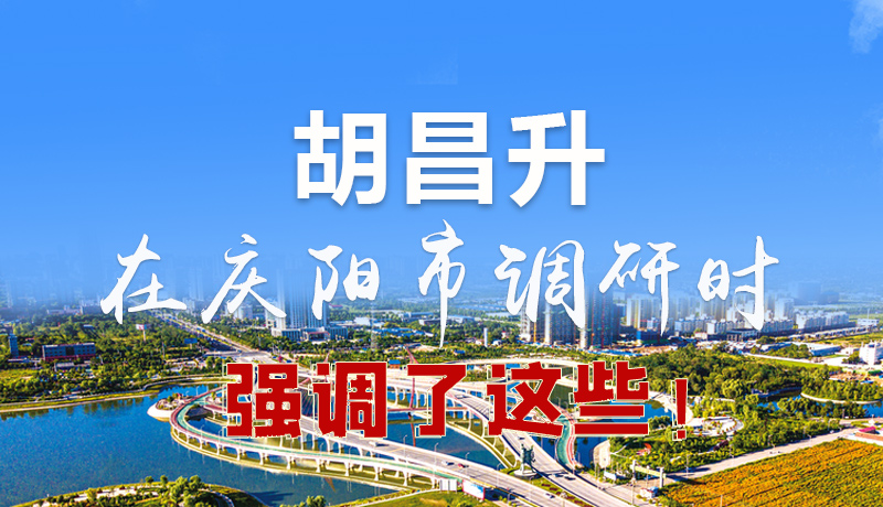 圖解|胡昌升在慶陽市調(diào)研時(shí)強(qiáng)調(diào)了這些！
