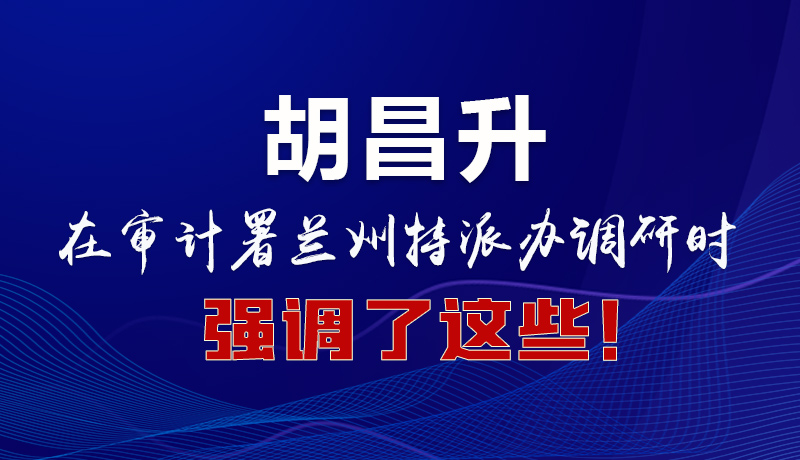 圖解|胡昌升在審計(jì)署蘭州特派辦調(diào)研時(shí)強(qiáng)調(diào)了這些！