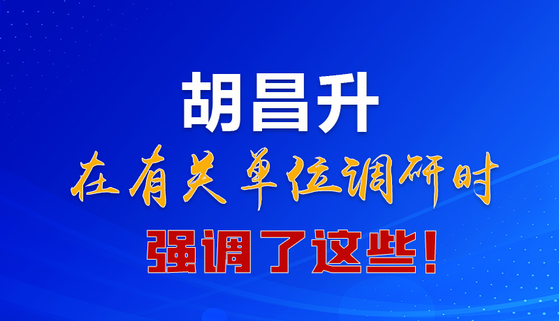 圖解|胡昌升在有關(guān)單位調(diào)研時(shí)強(qiáng)調(diào)了這些！