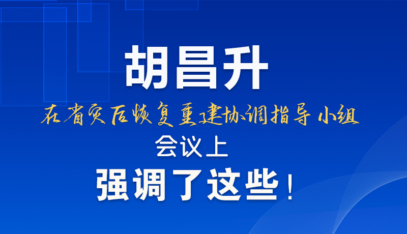 圖解|胡昌升在省災后恢復重建協調指導小組會議上強調了這些！