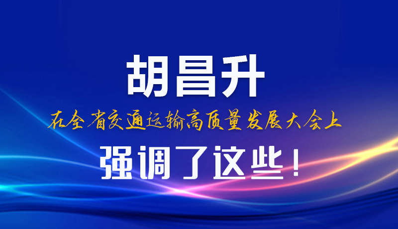 圖解|胡昌升在全省交通運輸高質(zhì)量發(fā)展大會上強調(diào)了這些！