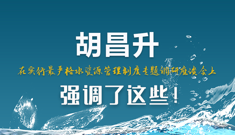 圖解|胡昌升在實(shí)行最嚴(yán)格水資源管理制度專題調(diào)研座談會(huì)上強(qiáng)調(diào)了這些！