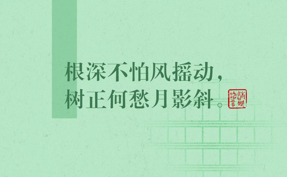 清風格言 | 根深不怕風搖動，樹正何愁月影斜